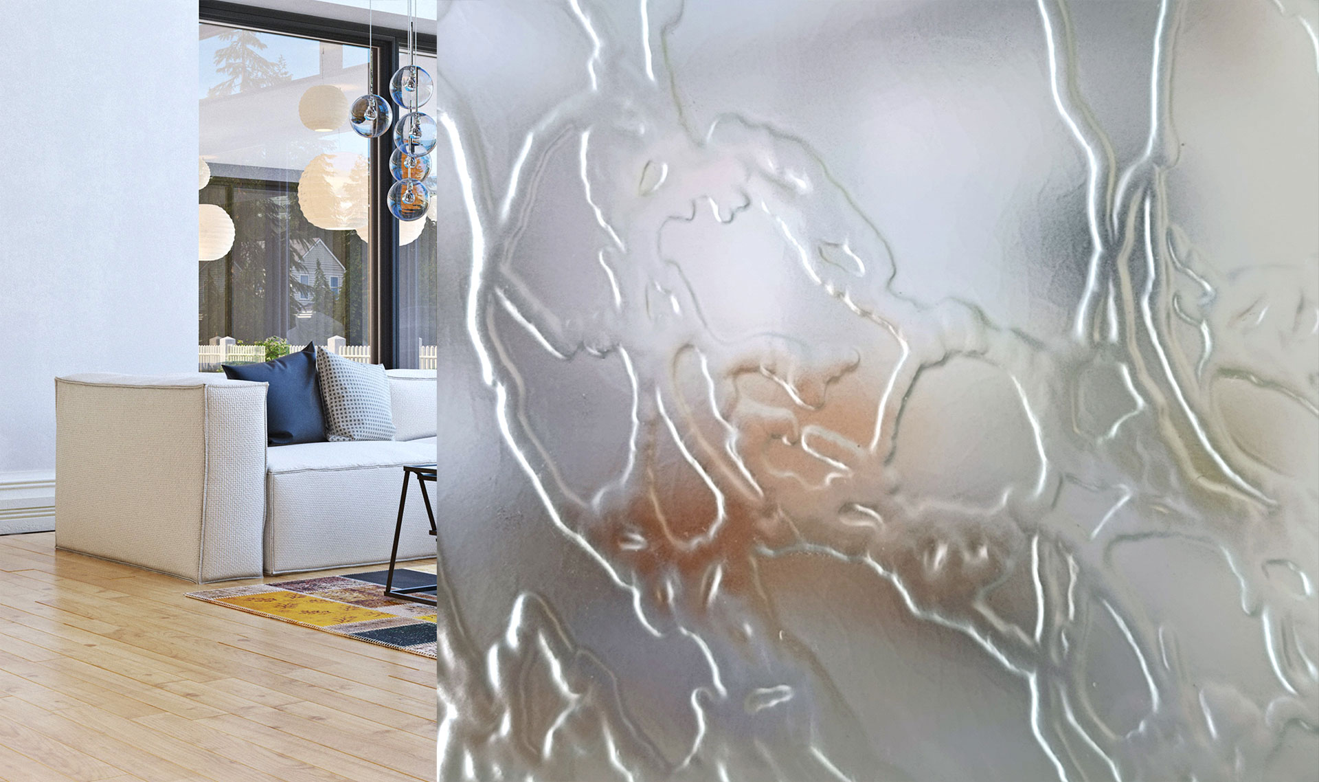 Vitrage décoratif Delta Matelux