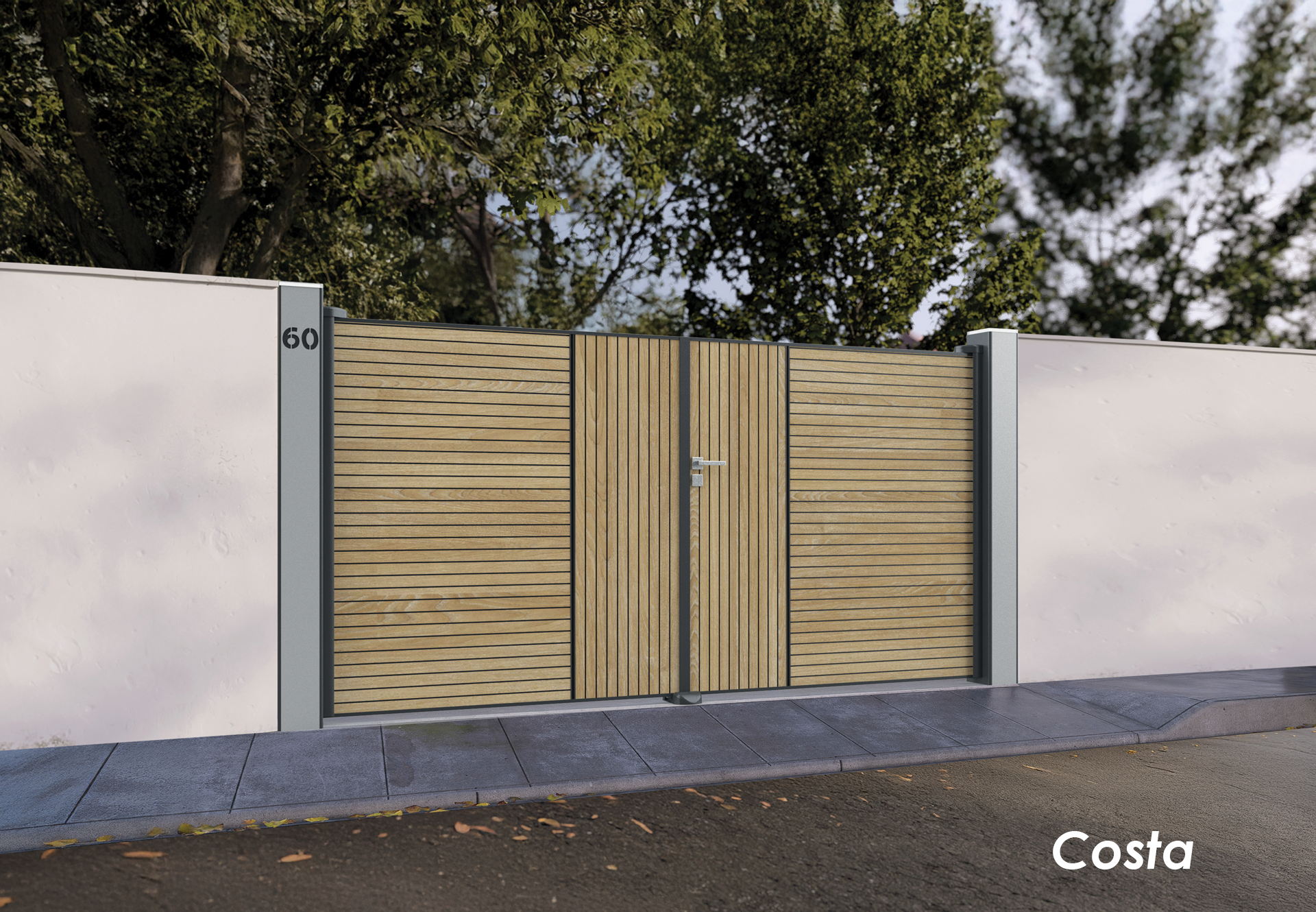 Portail aluminium Celare collection Klostra battant