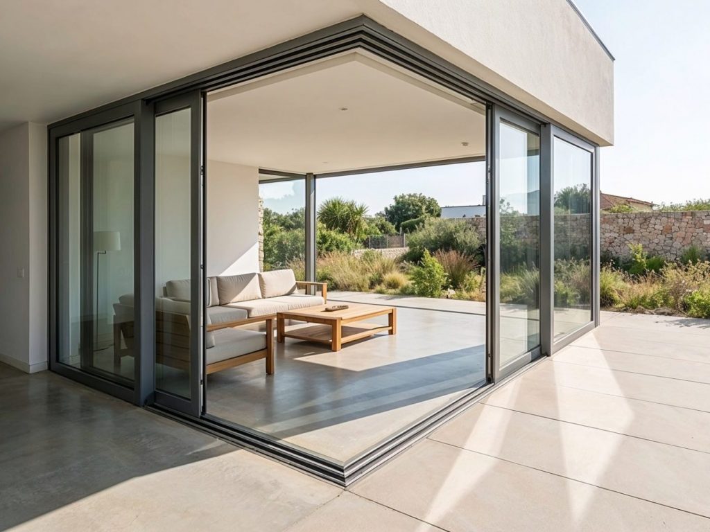 coulissant d'angle aluminium